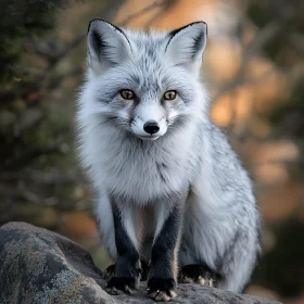 Arctic Fox on Rocky Perch