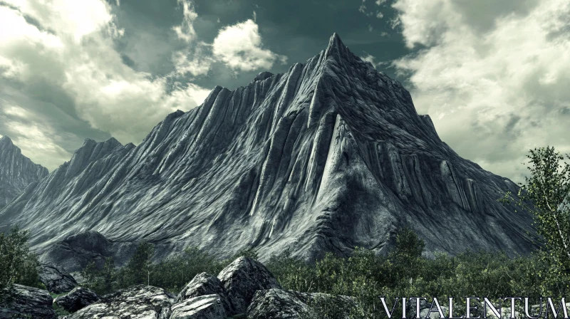 AI ART Towering Mountain Landscape