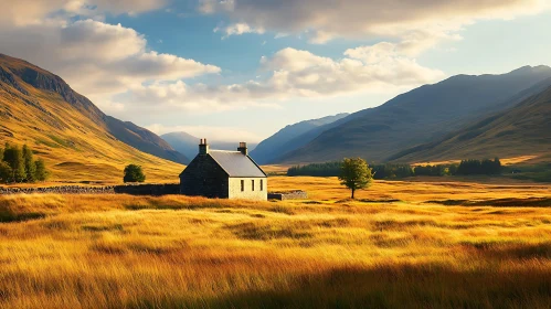 Idyllic Rural Cottage Scene