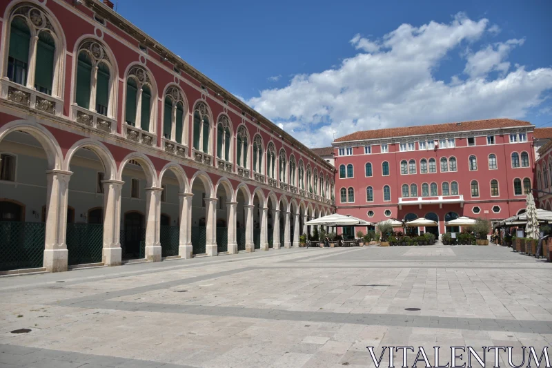 Beautiful Square in Split with Arches Free Stock Photo