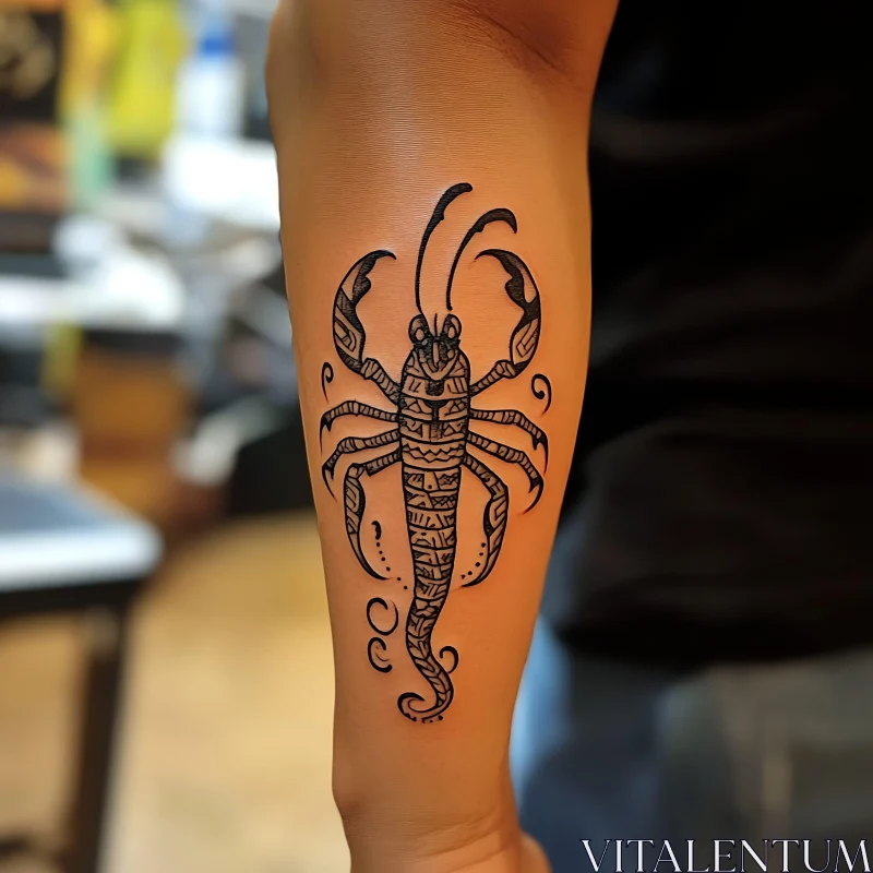 Scorpion Tattoo Design on Forearm AI Image