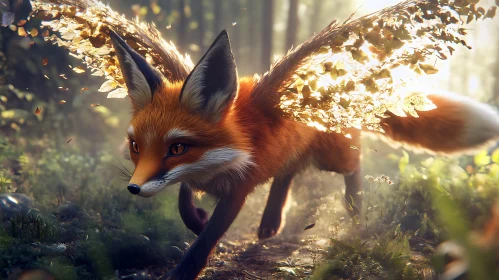 Fox with Leaf Wings