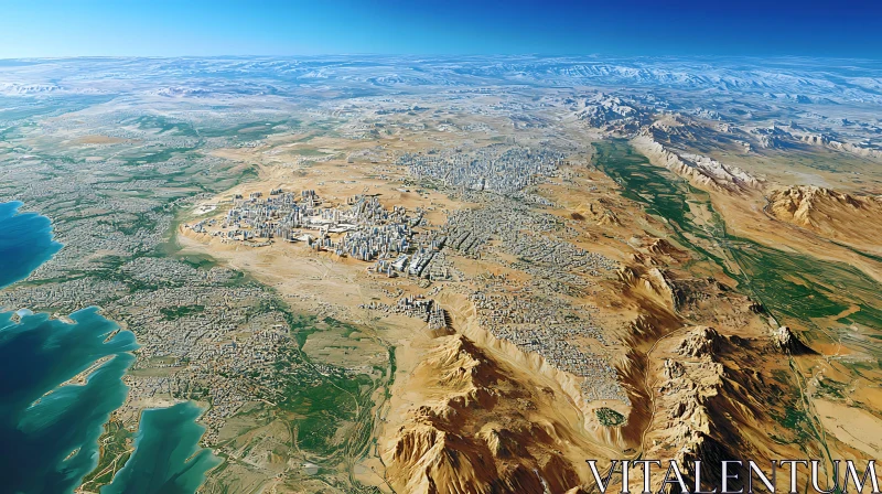 AI ART City Between Desert and Sea