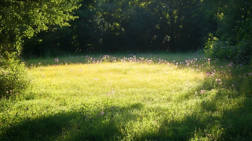 Golden Field with Flowers