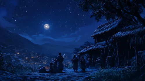 Peaceful Night in the Village