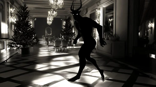 Monochrome Demon in Festive Hall