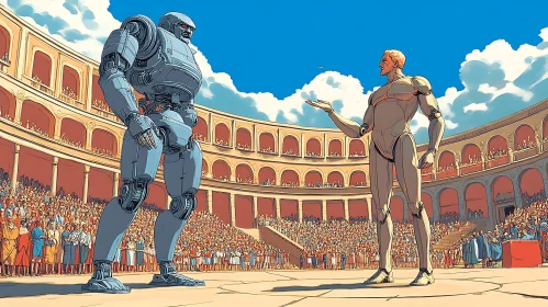 Futuristic Gladiators in Colosseum