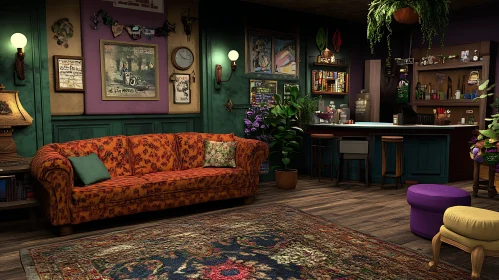 Cozy Vintage Style Living Room