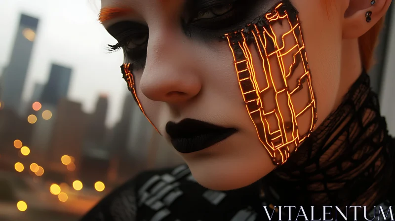 Enigmatic Futuristic Makeup AI Image