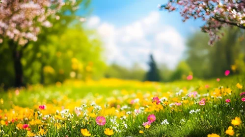 Blossoming Field of Flowers