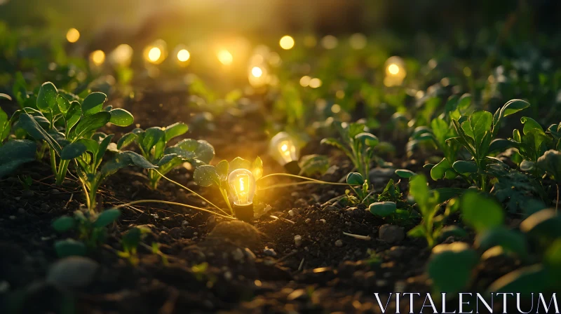 Illuminating Growth: Sustainable Agriculture Concept AI Image