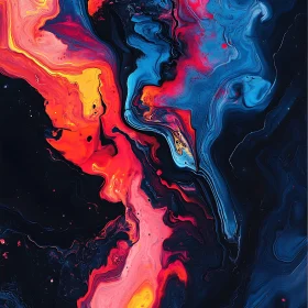 Colorful Fluid Abstract Art with Swirling Patterns
