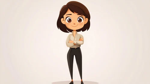 Stylized Woman Cartoon Character