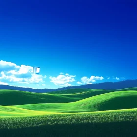 Rolling Hills Under Azure Skies