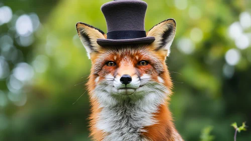 Whimsical Fox in Top Hat