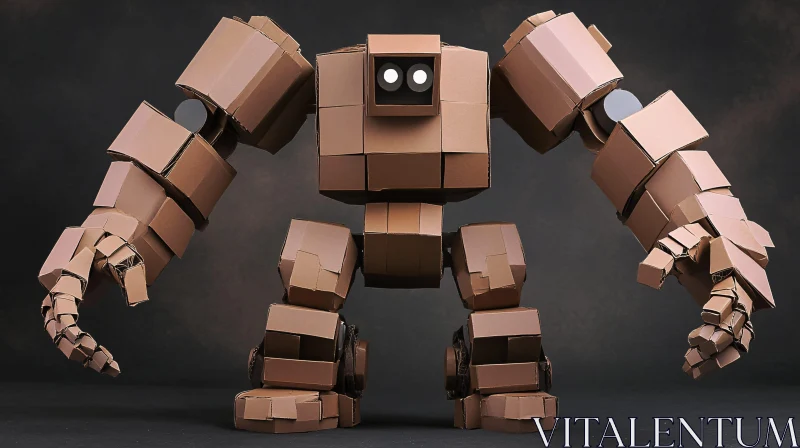 Boxy Robot Sculpture AI Image