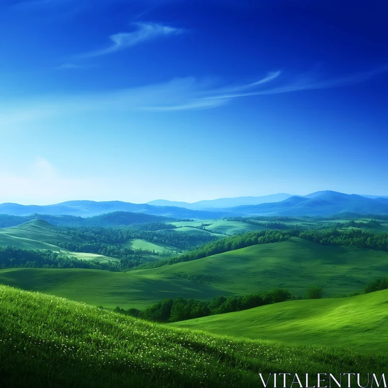 AI ART Rolling Hills Landscape in Summer