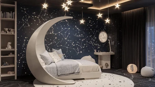 Dreamy Bedroom with Starry Night Theme