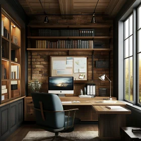 Rustic and Comfortable Home Office