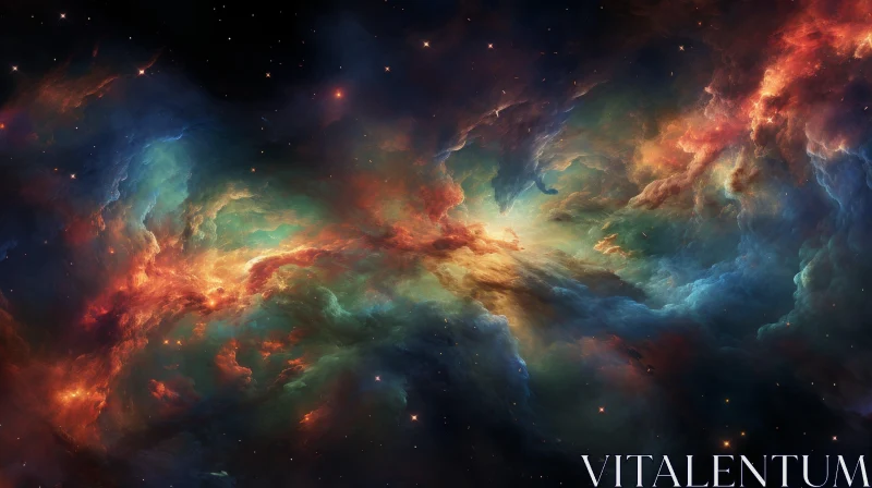 Mystical Realism of a Nebula: Journey Through the Stars AI Image