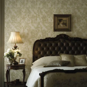 Classic Bedroom with Floral Wallpaper