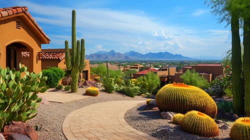 Southwest Desert Landscape with Cacti