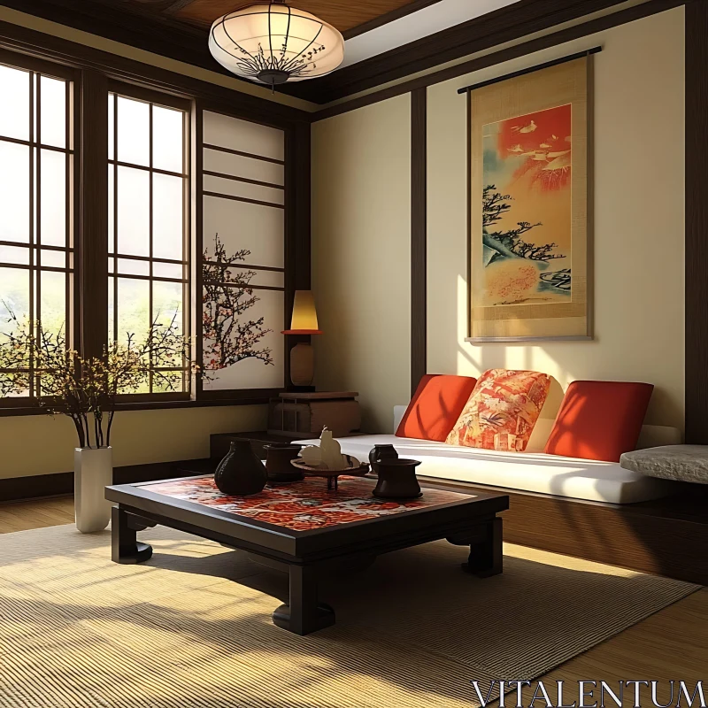 Calm Asian Interior AI Image