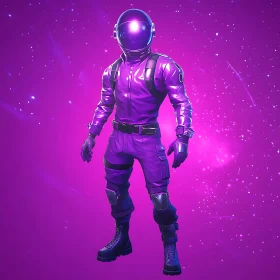 Astronaut in Purple Space Suit