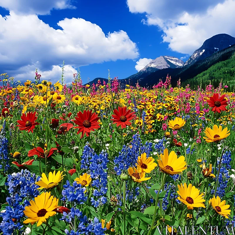 AI ART Colorful Flower Meadow Landscape