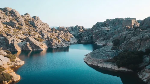 Peaceful Rocky Lake Scenery