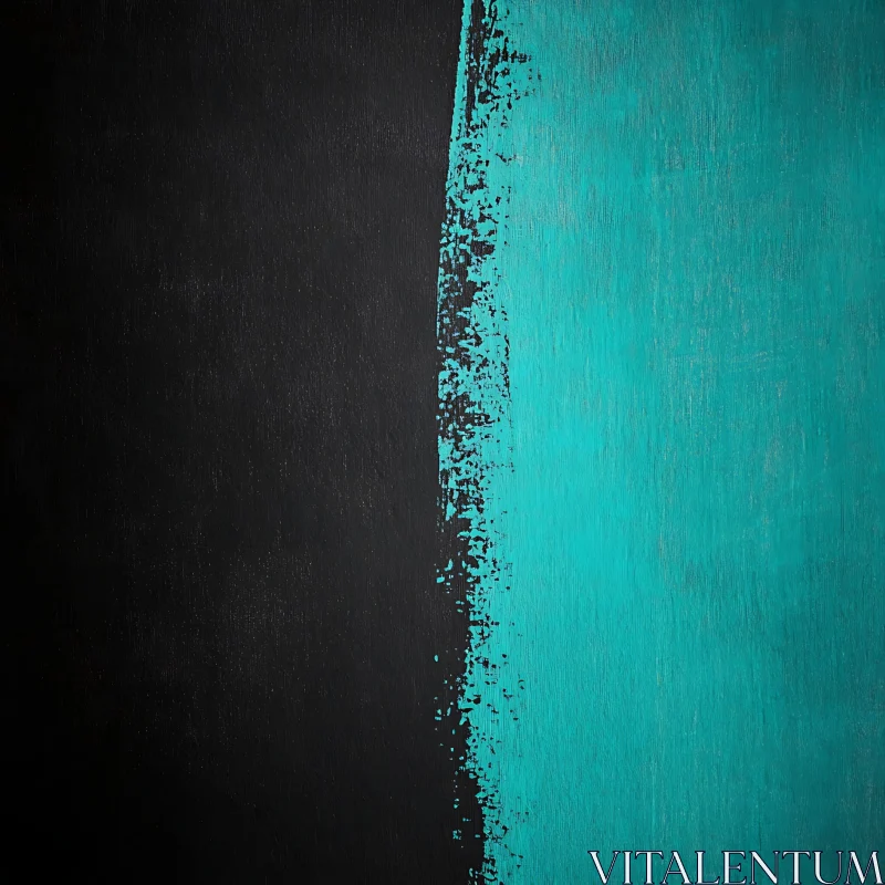 Abstract Black and Teal Art Composition AI Image