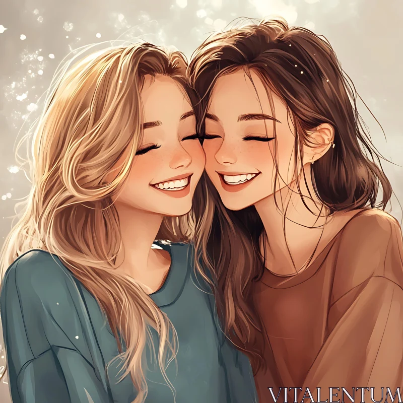 Smiling Women Portrait of Friendship AI Image