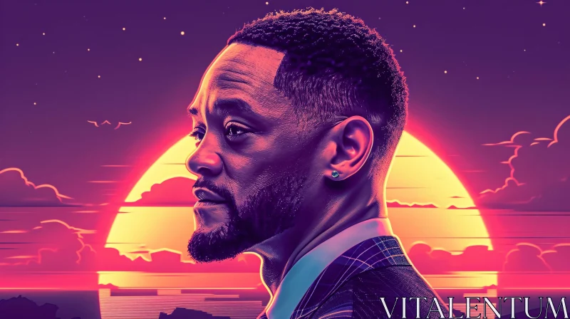 AI ART Surrealistic Sunset Portrait of Will Smith