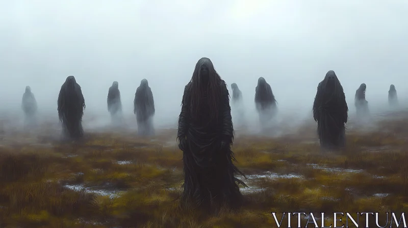 Ominous Gathering in the Mist AI Image