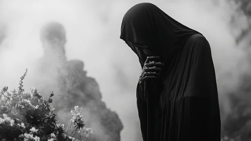 Monochrome Image of Grim Reaper
