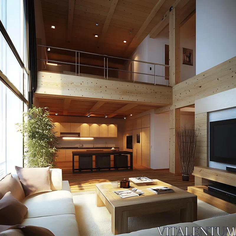 Bright and Spacious Home Interior View AI Image