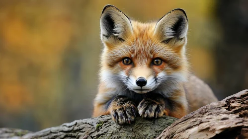 Fox Resting on Wood