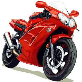 Sportbike Illustration: A Crimson Ride
