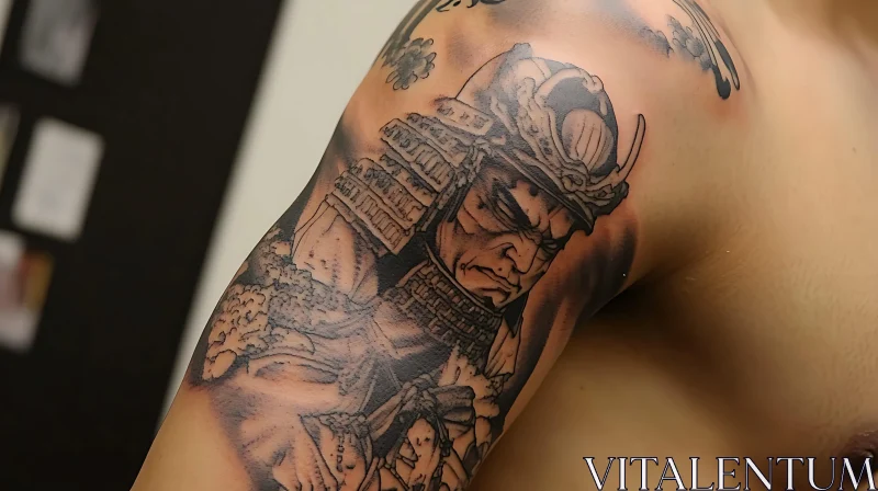 Japanese Samurai Tattoo Design AI Image