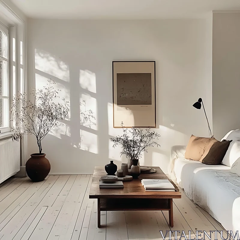 AI ART Sunlit Serenity in a Minimalist Home