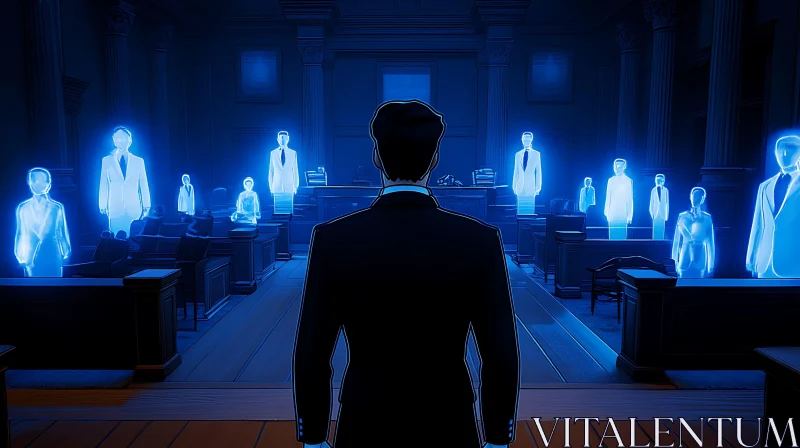 Virtual Courtroom of Tomorrow AI Image