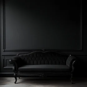 Vintage Black Sofa Interior