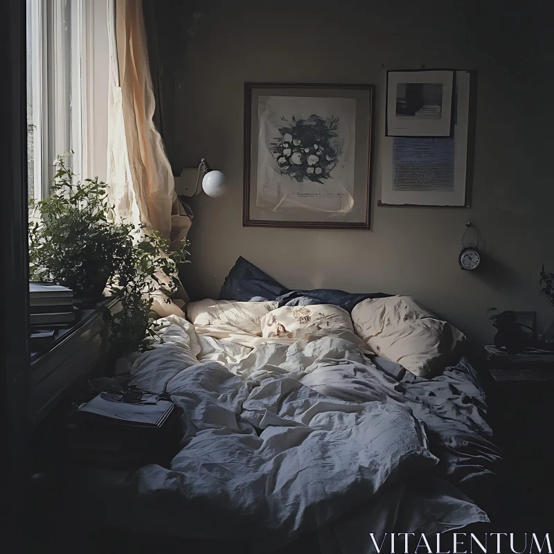 AI ART Cozy Bedroom Scene with Natural Light