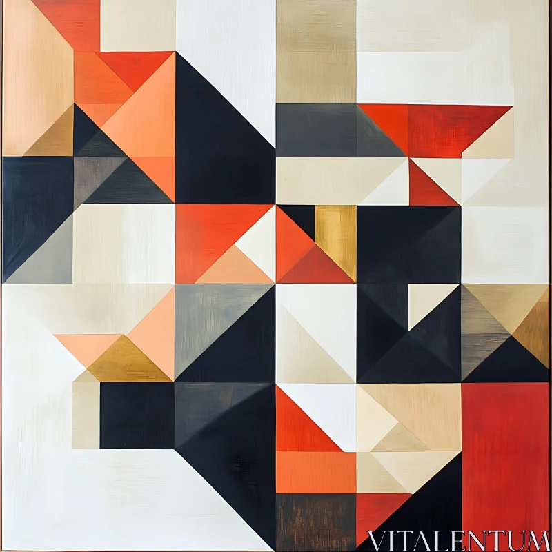 Modern Abstract Painting with Geometric Patterns AI Image