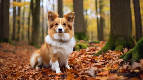 Charming Collie in Autumn Forest: A Blend of Nature and Pop Culture