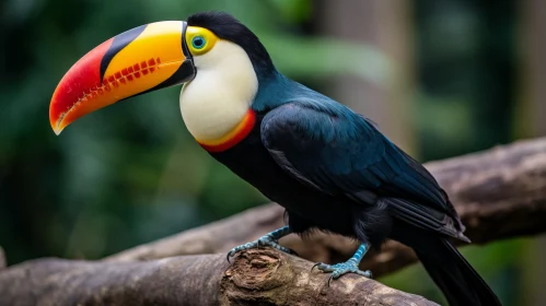 Distinct Toucan Portrait in Teal and Yellow - Nature's Colorism