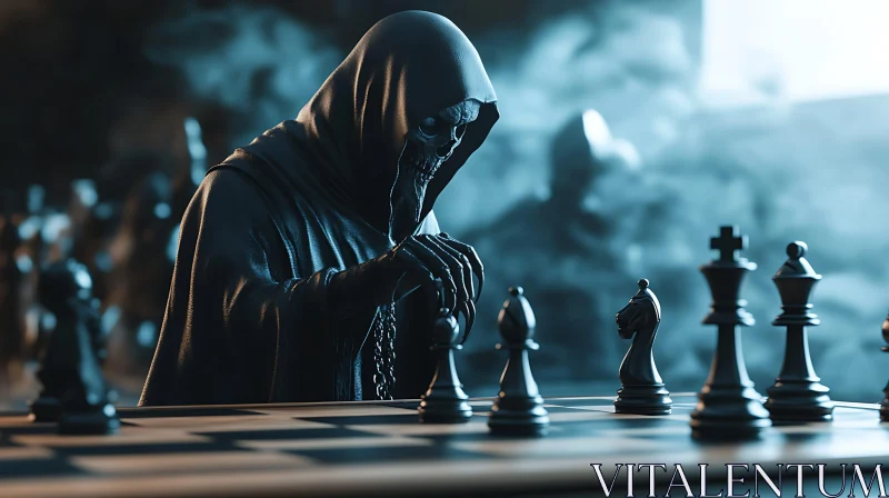 AI ART Chess with Death: A Grim Encounter