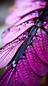Intricate Purple Dragonfly Wings: A Study in Surrealistic Detail