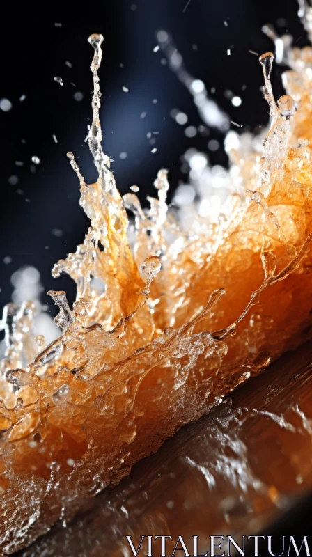 Splendid Water Splash in Light Orange and Silver AI Image