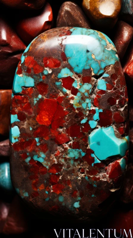 Unpolished Turquoise Gemstone - Raw Authenticity and Precious Materials AI Image
